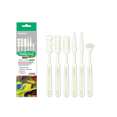 Set 6 Spatole Pittura In Plastica Effetti