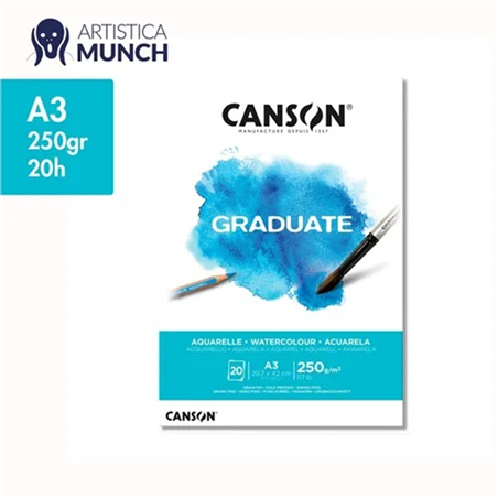 Blocco Graduate A3 Watercolour 250gr 20 Fogli