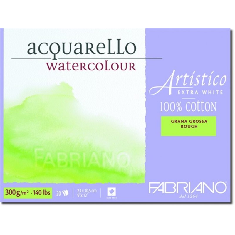 Fabriano -  Artistico Extra White Block 23 X .5 Cm 300 Gr Coarse 20 Sheets