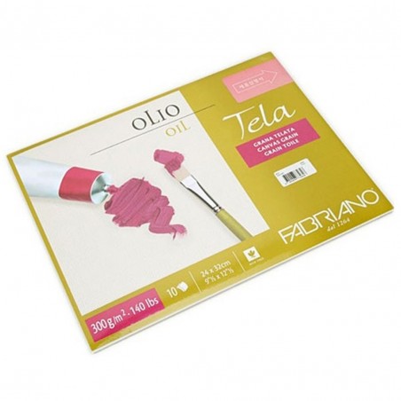 Blocco  Tela 24x32 Cm 300 Gr 10 Fogli Superficie Telata