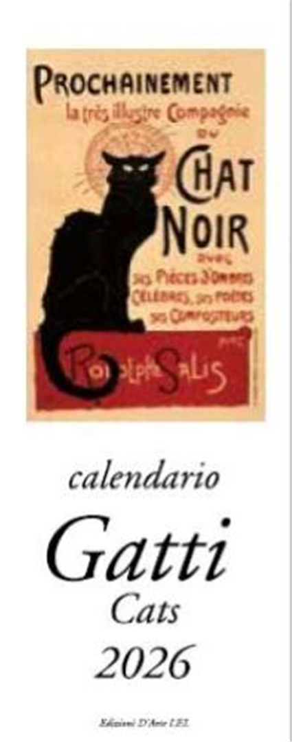 Calendario Artistico 13,5x34cm Carta Avorio 2027 Gatti