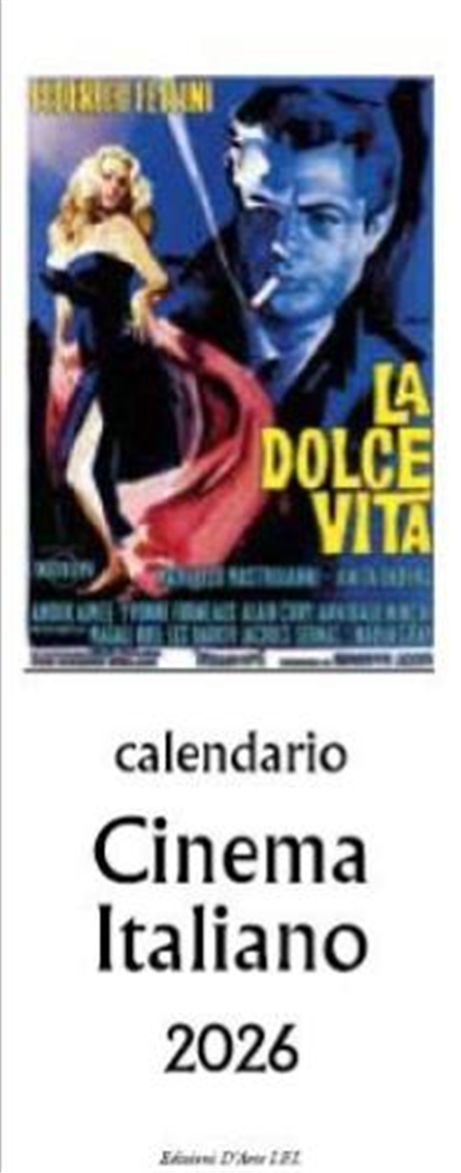Calendario Artistico 13,5x34cm Carta Avorio 2027 Cinema Italiano