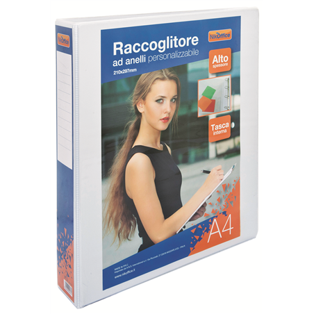 Raccoglitore 4 Anelli Personalizzabile D30 Bianco