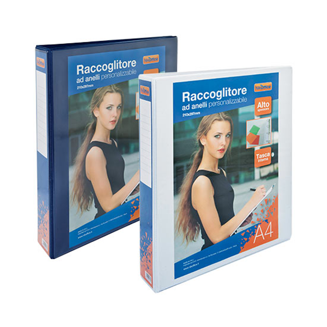 Raccoglitore 4 Anelli Personalizzabile D30 Bianco — immagine 3