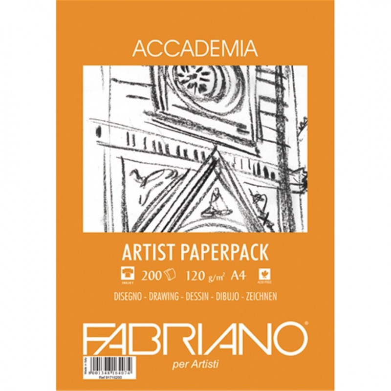 Fabriano - Accademia Block Artist Paperpack 21 X 29 Cm 120 G .7 200 Sheets Natural Grain