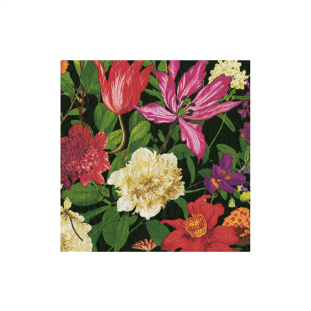 Tovagliolo Fantasia 25x25 Dutch Floral Black