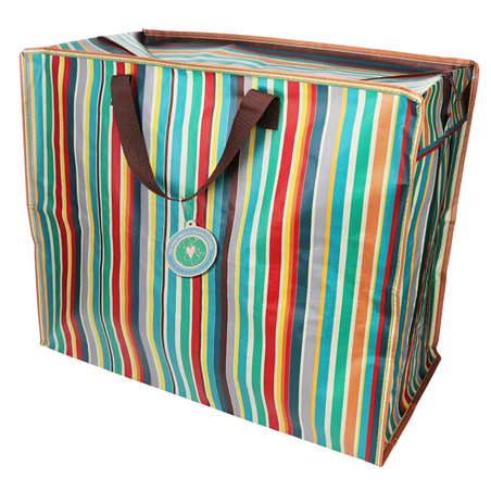 Borsa Shopper  Nylon Plc Jumbo 28x55x48cm Retro 70s Stripes