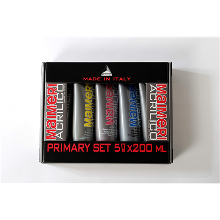Set  Acrilico 200ml Pezzi 5 Colori Primari