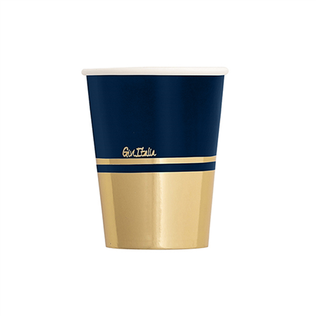 Bicchiere Cc250 Natale Pz8 Blu E Oro