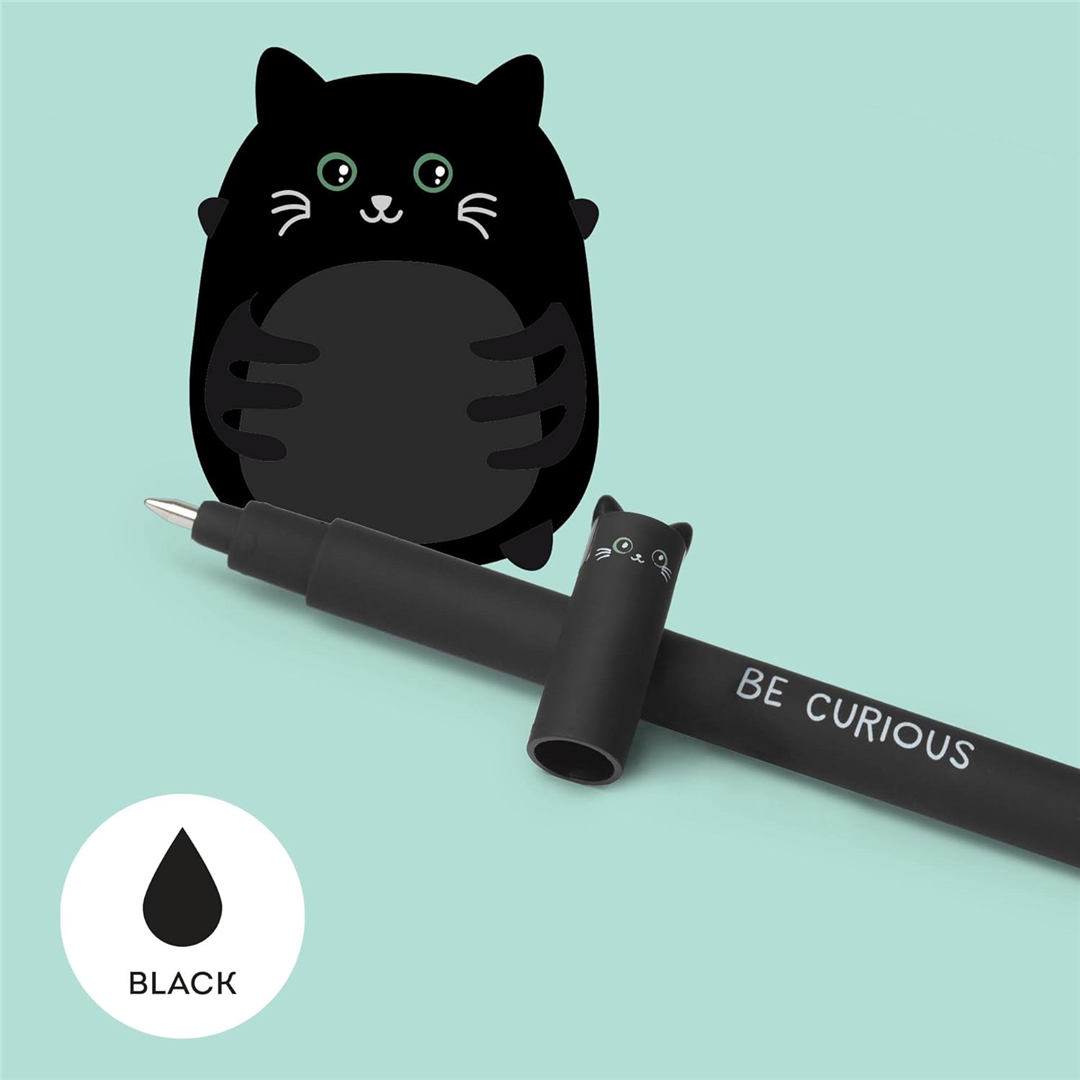 Penna Cancellabile Nera Gatto — immagine 2