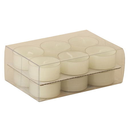 Candela T/light Trasp 18/38mm 12pz  Bianco