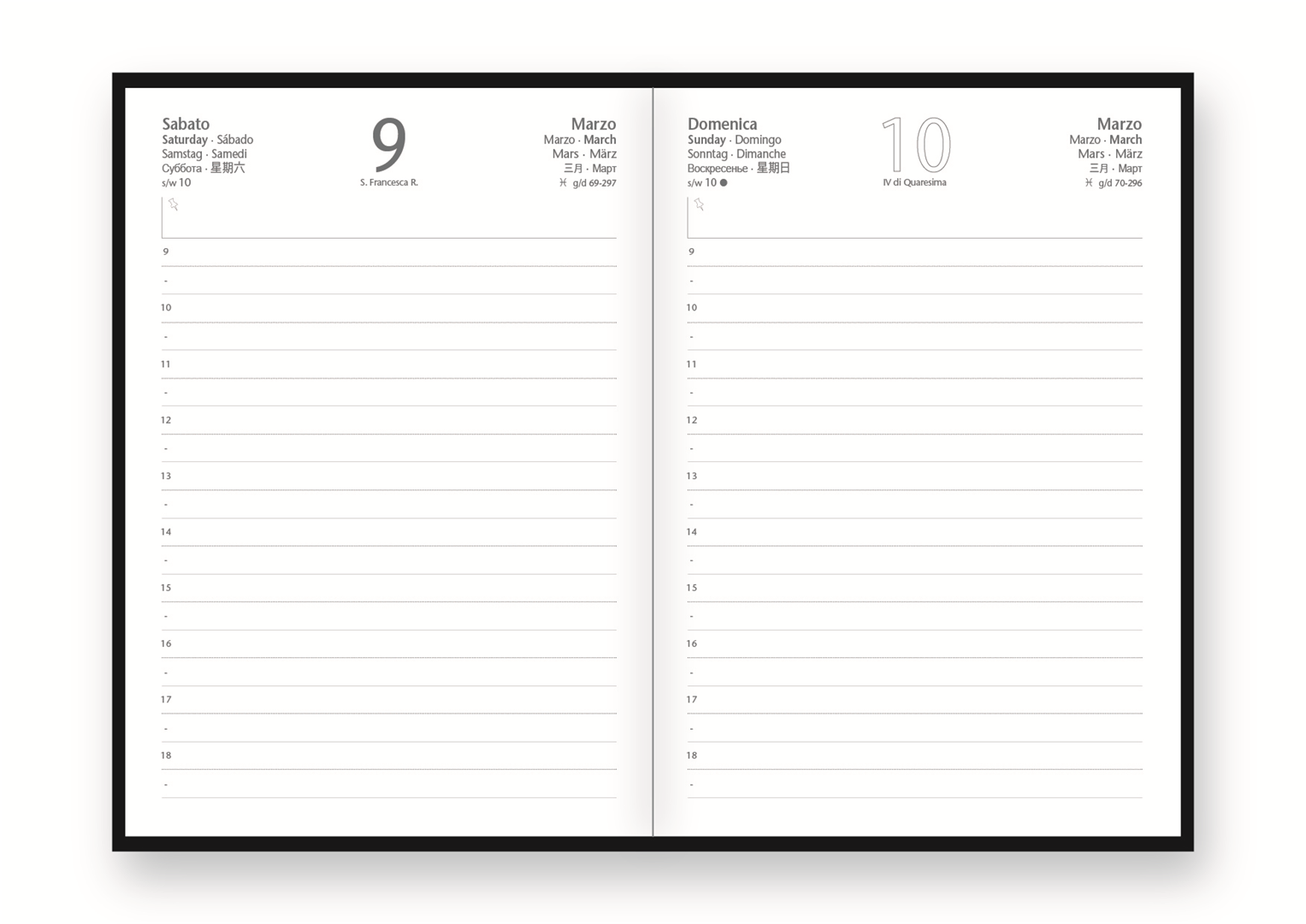 Ricambio Agenda 12x17cm Gionaliera Cartoncino Carta Bianca — immagine 2