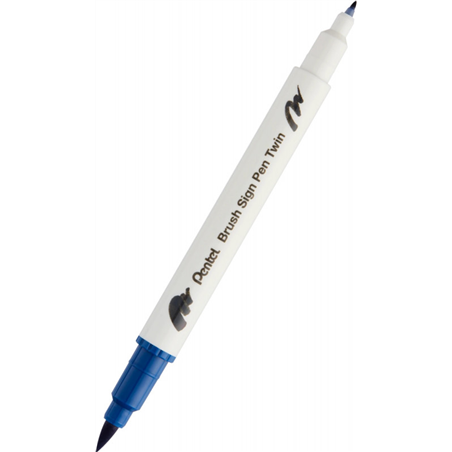 Pennarello Brush Sign Pen Twin Doppia Punta Blue