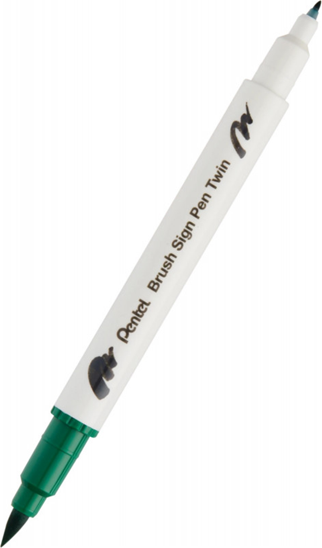 Pennarello Brush Sign Pen Twin Doppia Punta Green