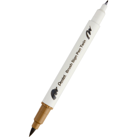 Pennarello Brush Sign Pen Twin Doppia Punta Brown