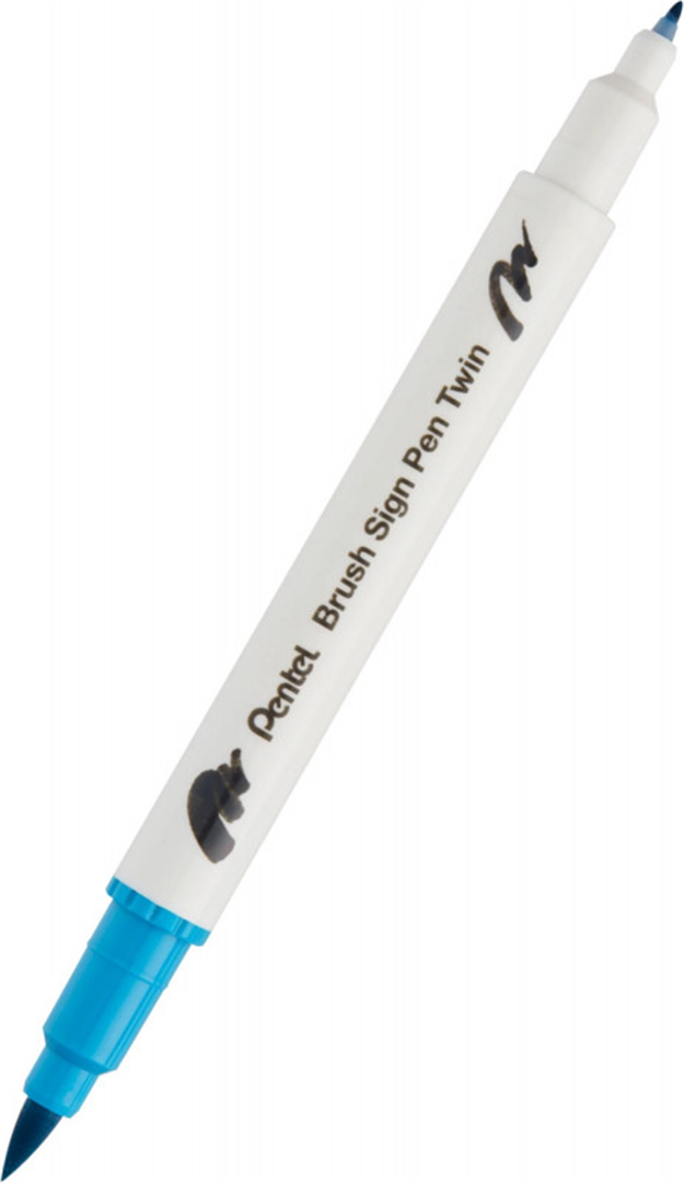 Pennarello Brush Sign Pen Twin Doppia Punta Sky Blue