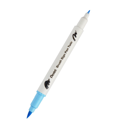 Pennarello Brush Sign Pen Twin Doppia Punta Baby Blue