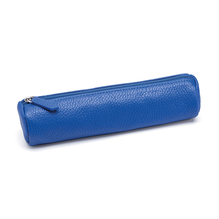 Tubo Portapenne In Pelle Cm. 20x5 Blue