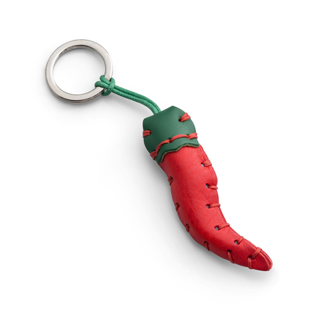 Porta Chiavi Happy Key Cuoio Toscano Peperoncino