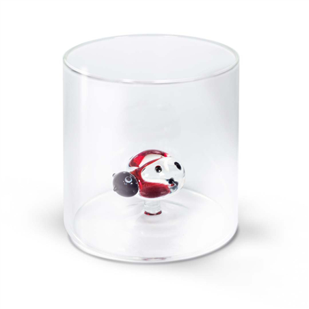 Bicchiere Vetro  Con Deco Interno 250ml Wd Coccinella