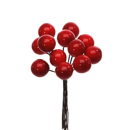 Pick Bacche Rosse D1.5cm 12pz