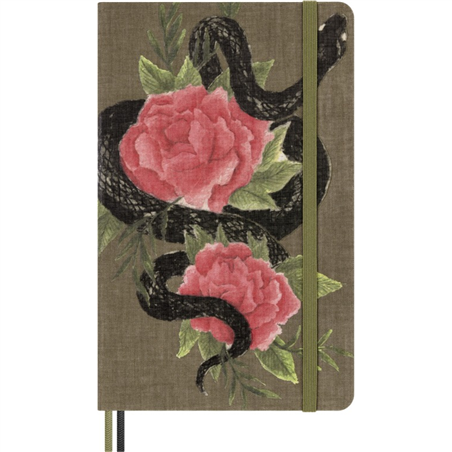 Notebook Righe Large Hard Limited Edition Anno Del Serpente 2025 Foglie Rosa