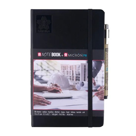 Notebook 13x21  Industrial Nero