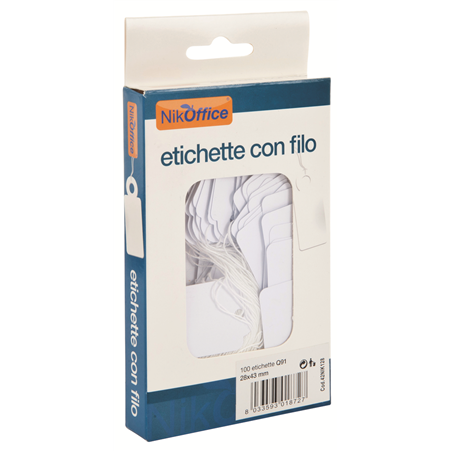 Confezione 100 Etichette Con Filo 28x43 Mm