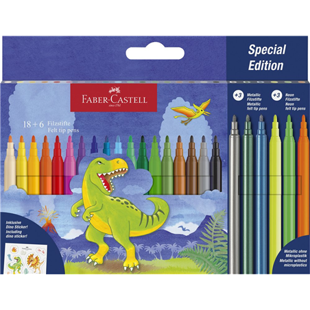 Faber-Castell Dinosaur Felt-tip Pen Set of 24