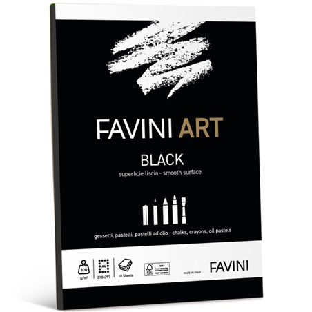 Blocco  Art Black A4 320gr 10 Fogli
