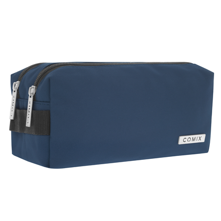 Astuccio 2 Zip Monocolore Blu
