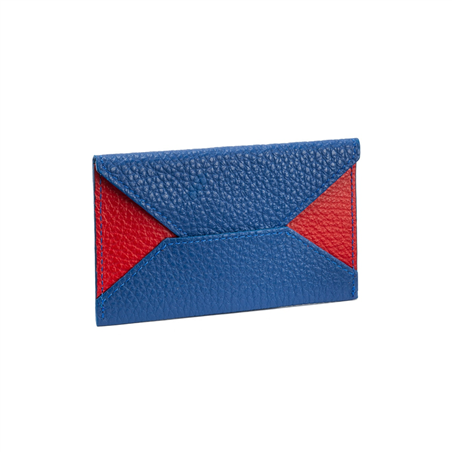 Porta Biglietti Da Visita In Pelle Alex Blue/red