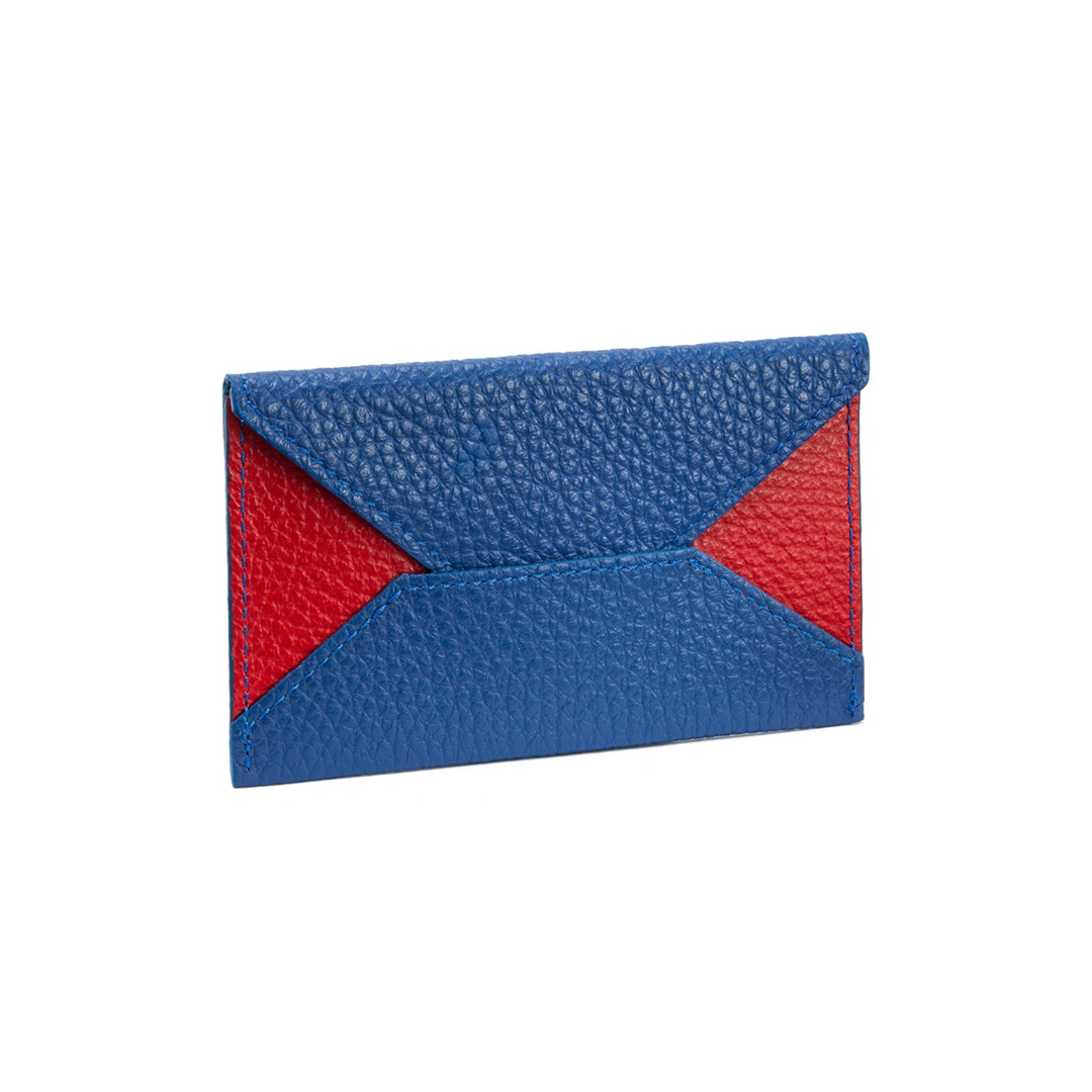 Porta Biglietti Da Visita In Pelle Alex Blue/red