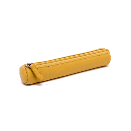 Tubino Portapenne In Pelle 19x3.5cm Yellow