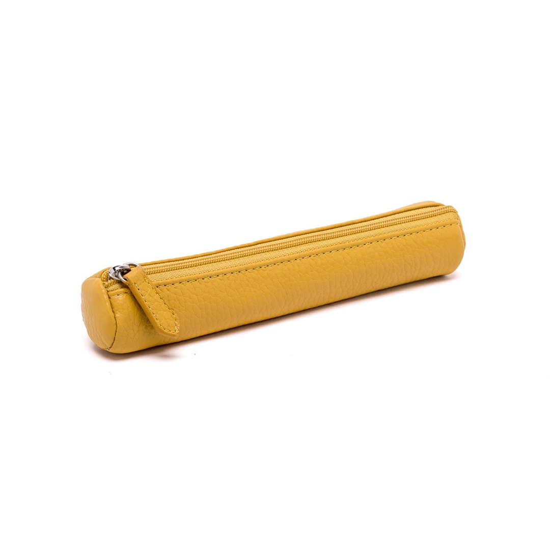 Tubino Portapenne In Pelle 19x3.5cm Yellow