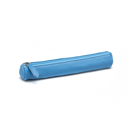 Tubino Portapenne In Pelle 19x3.5cm Turquoise