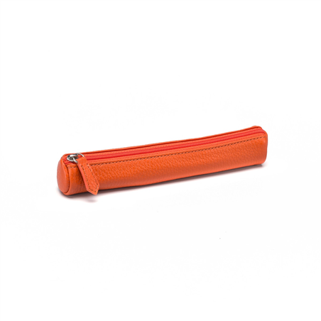 Tubino Portapenne In Pelle 19x3.5cm Orange