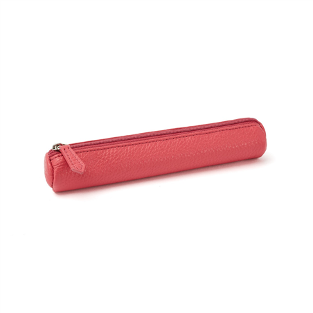 Tubino Portapenne In Pelle 19x3.5cm Fucsia