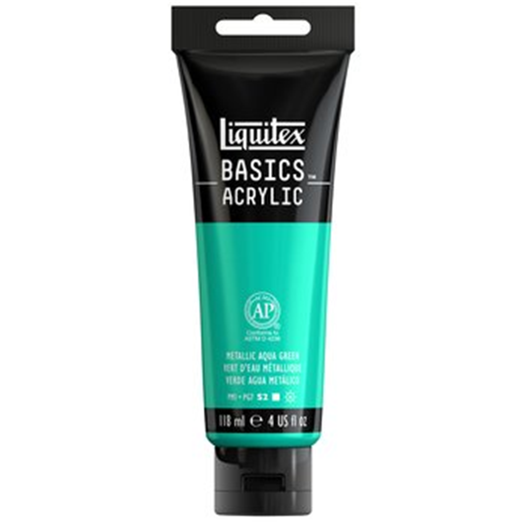 Acrilico Basics Tubo 118ml Serie Metal 339-Verde Acqua Metallizzato — immagine 2