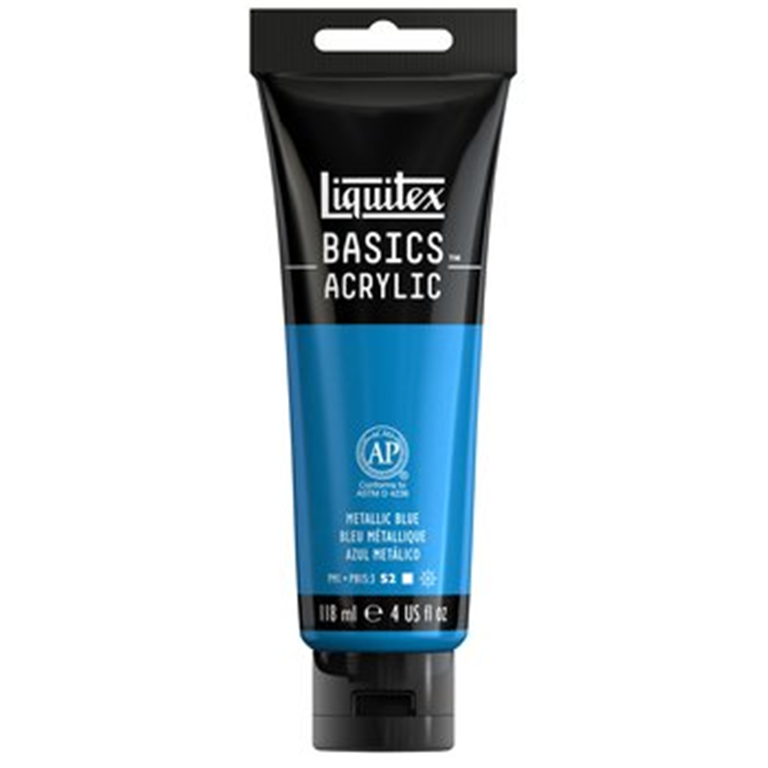 Acrilico Basics Tubo 118ml Serie Metal 341-Blu Metallizzato — immagine 2