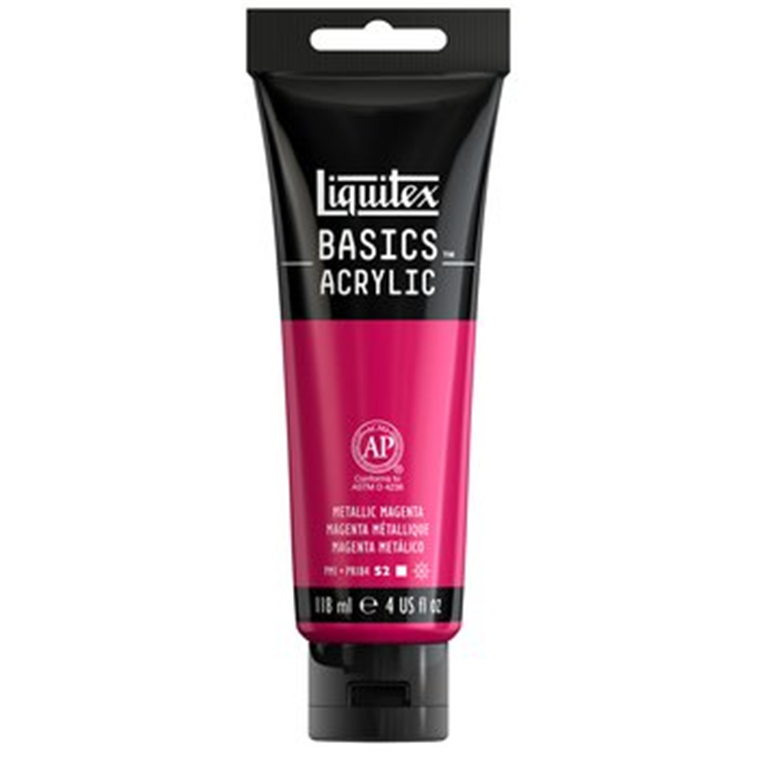 Acrilico Basics Tubo 118ml Serie Metal 342-Magenta Metallizzato — immagine 2