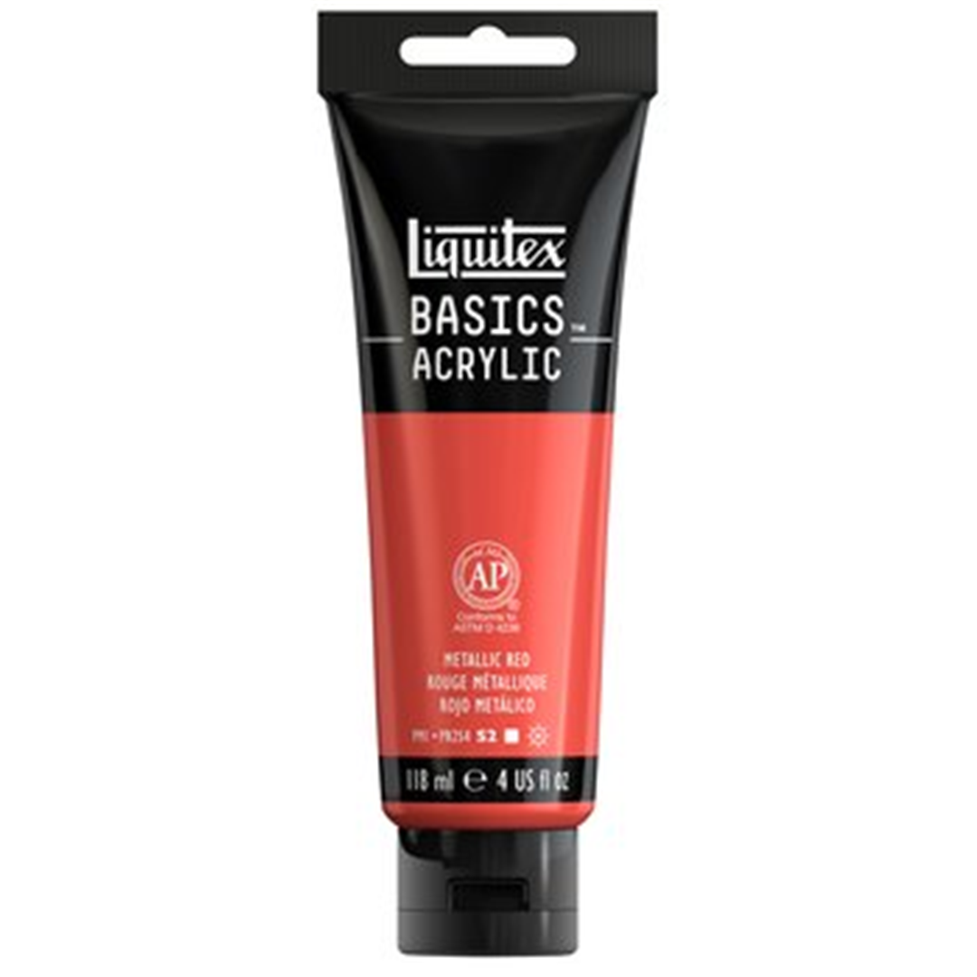 Acrilico Basics Tubo 118ml Serie Metal 345-Rosso Metallizzato — immagine 2