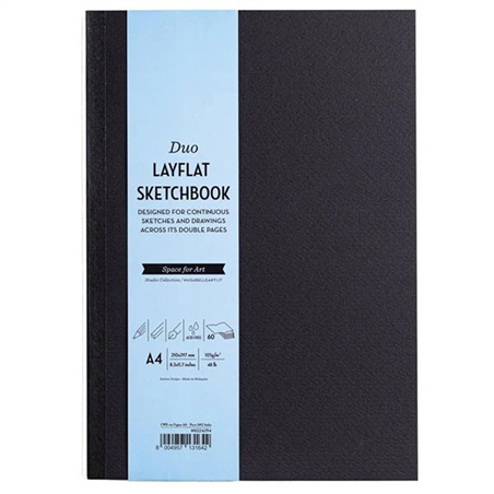 Blocco Schizzi A4 Duo Layflat 105gr 60 Pagine Copertina Nera