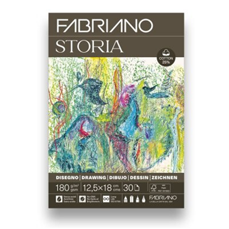 Blocco  Storia 12,5x18 30 Fogli 180g 25% Cotone Collato Grana Fine