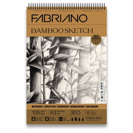 Blocco Bamboo A3 Spirale 30 Fogli 105 Gr.