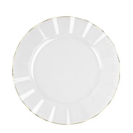 Piatto D26cm Plastica Riutilizzabile 6pz Trasparente Bordo Oro