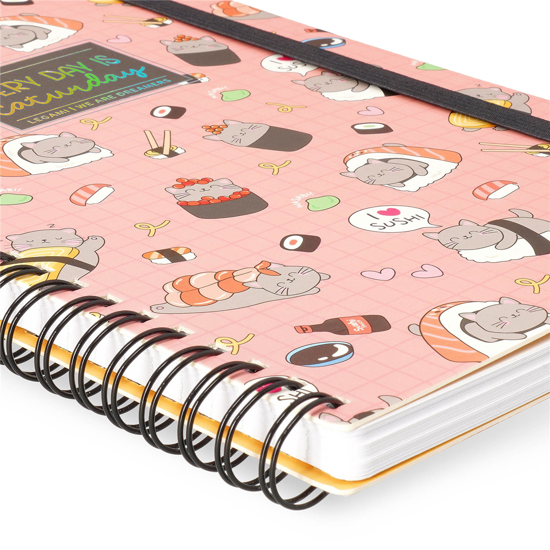 Large Spiral Notebook L15.5cm H21cm  Sushi Cat — immagine 4