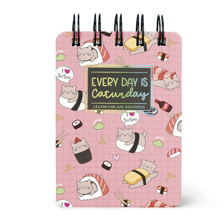 Spiral Notebook Mini Lined Sushi Cat