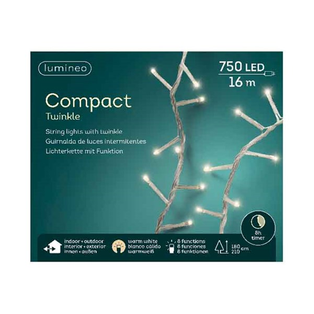 Filo 750led Verde/multicolor Twinkle Compact 16mt Con Trasformatore Uso Esterno — immagine 2