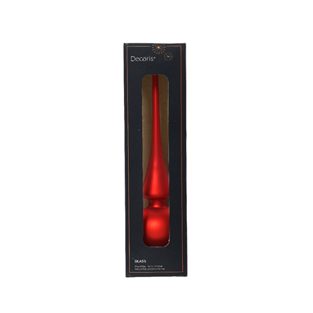 Puntale In Vetro 26cm Argento Lucido
